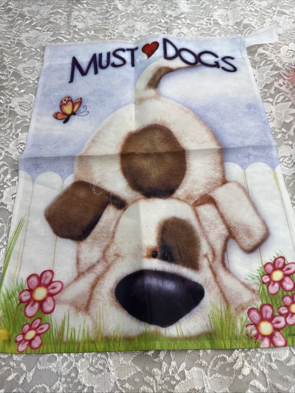 Must Love Dogs 12.5" X 18" Garden Flag Rain Shine